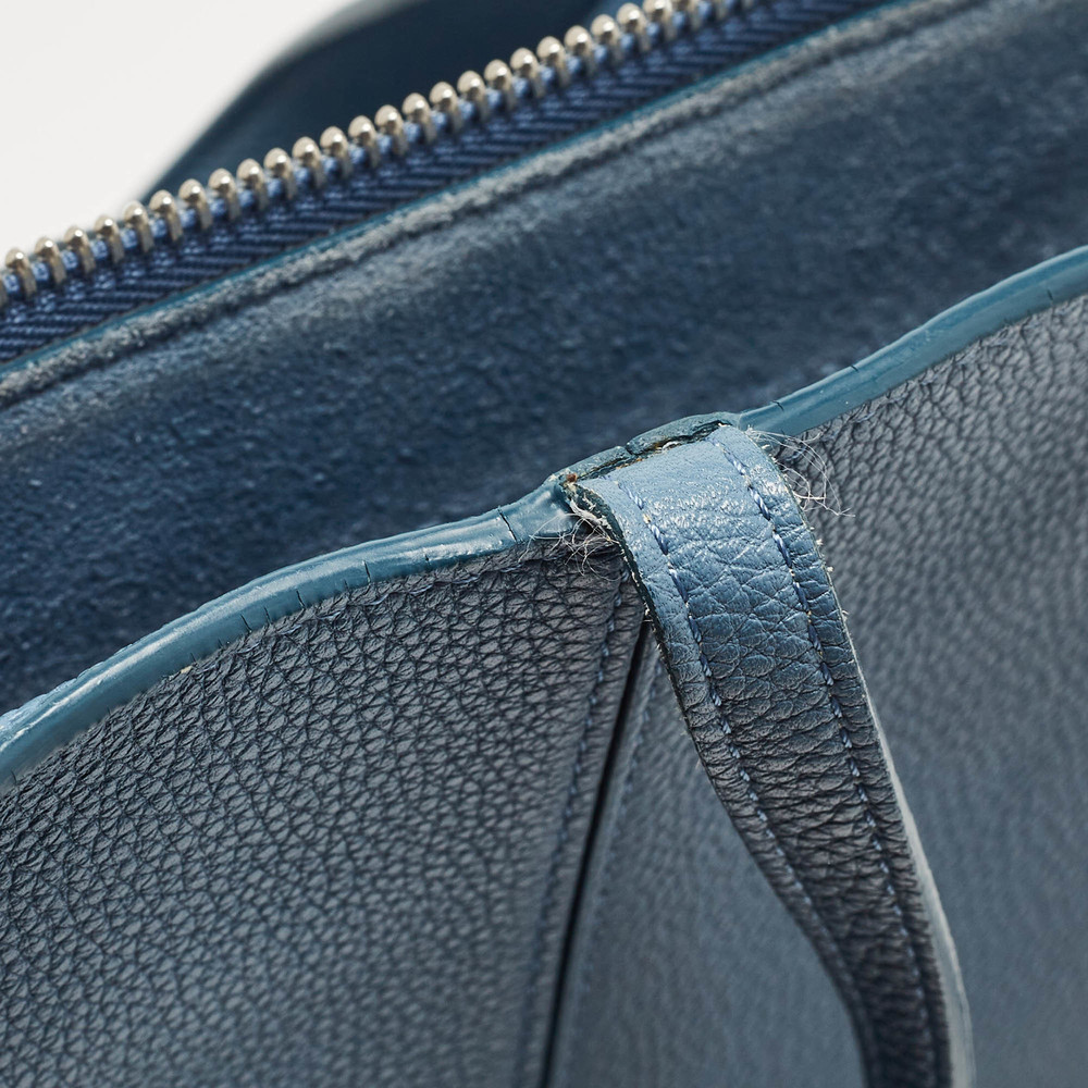CELINE Blue Leather Small Tri-Fold Tote - Picture 6 of 8